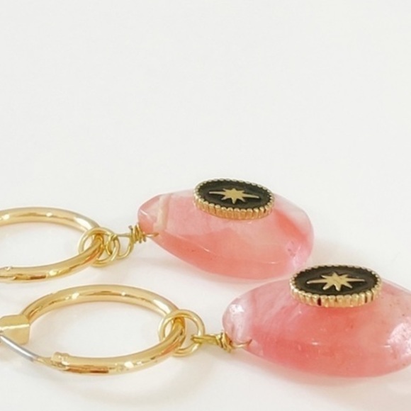 Pink Quartz Teardrop Earrings💗 - Picture 2 of 4